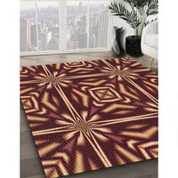 Patterned Deep Red Rug, pat2291org