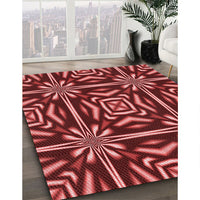 Patterned Red Rug, pat2291rd