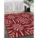 Patterned Red Rug in Family Room, pat2291rd