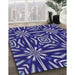 Patterned Earth Blue Novelty Rug in Family Room, pat2291