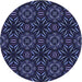 Square Patterned Night Blue Rug, pat2292blu