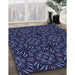 Patterned Night Blue Rug in Family Room, pat2292blu