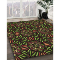 Patterned Oak Brown Rug, pat2292brn