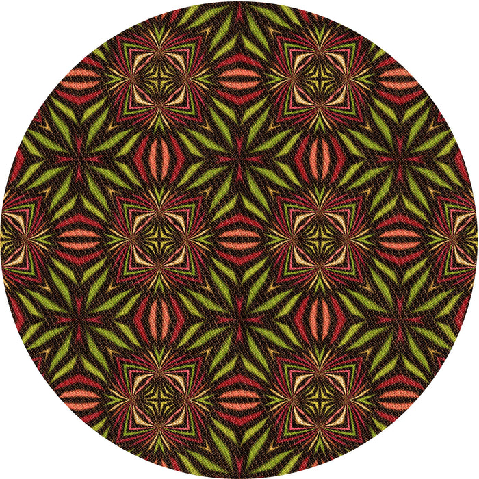 Square Patterned Oak Brown Rug, pat2292org