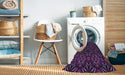 Machine Washable Transitional Dark Purple Rug in a Washing Machine, wshpat2292pur