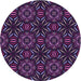 Square Patterned Dark Purple Rug, pat2292pur