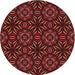 Square Machine Washable Transitional Red Rug in a Living Room, wshpat2292rd