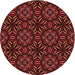 Square Patterned Red Rug, pat2292rd