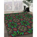 Patterned Chocolate Brown Novelty Rug in Family Room, pat2292