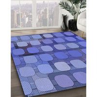 Patterned Sky Blue Rug, pat2293blu