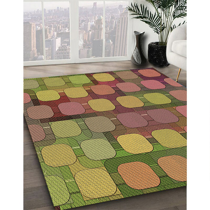 Machine Washable Transitional Sienna Brown Rug in a Family Room, wshpat2293brn