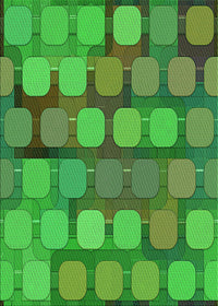 Machine Washable Transitional Neon Green Rug, wshpat2293grn