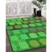 Machine Washable Transitional Neon Green Rug in a Family Room, wshpat2293grn