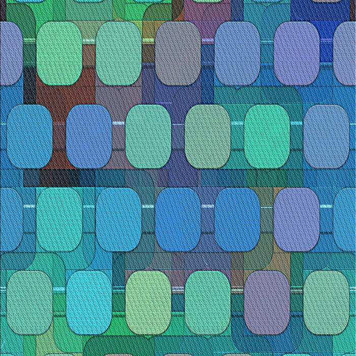 Patterned Dark Turquoise Green Rug, pat2293lblu