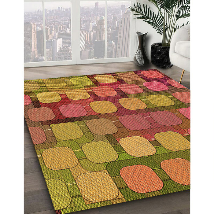 Machine Washable Transitional Caramel Brown Rug in a Family Room, wshpat2293org