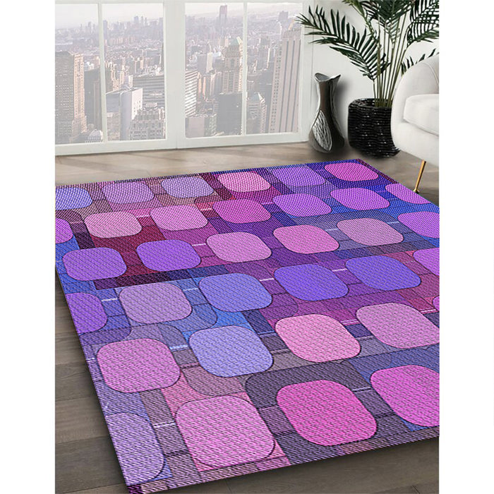 Machine Washable Transitional Purple Rug in a Family Room, wshpat2293pur