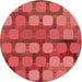 Square Patterned Red Rug, pat2293rd