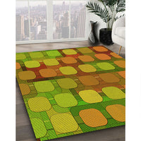 Patterned Pistachio Green Rug, pat2293yw