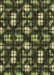 Patterned Olive Green Rug, pat2294brn
