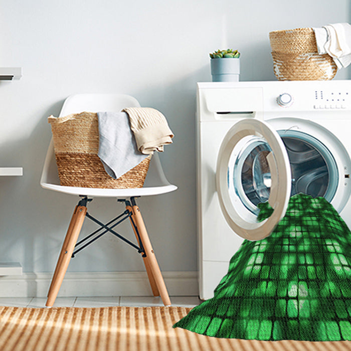 Machine Washable Transitional Deep Emerald Green Rug in a Washing Machine, wshpat2294grn