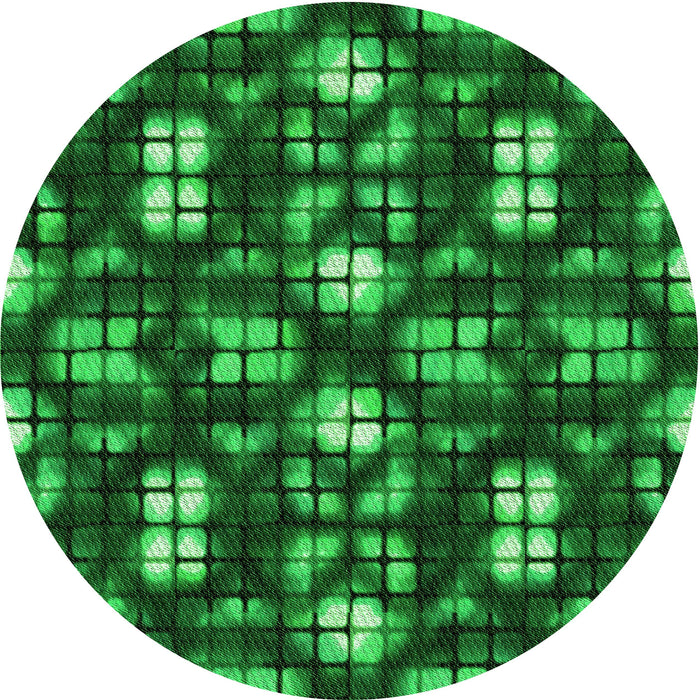 Square Patterned Deep Emerald Green Rug, pat2294grn