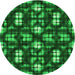 Square Patterned Deep Emerald Green Rug, pat2294grn