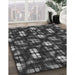 Machine Washable Transitional Charcoal Black Rug in a Family Room, wshpat2294gry