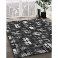 Patterned Charcoal Black Rug, pat2294gry