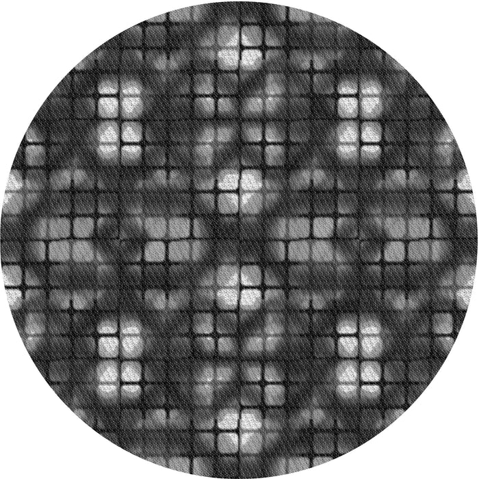 Square Patterned Charcoal Black Rug, pat2294gry