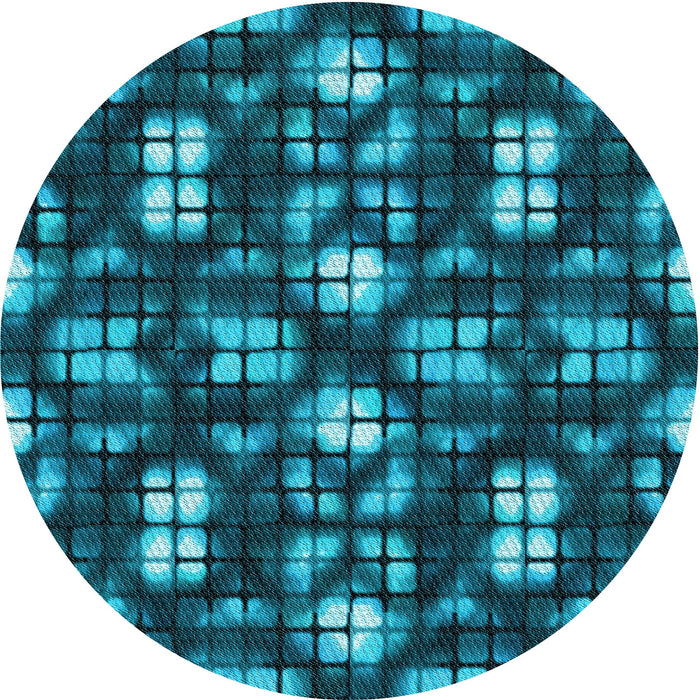 Square Patterned Medium Teal Green Rug, pat2294lblu