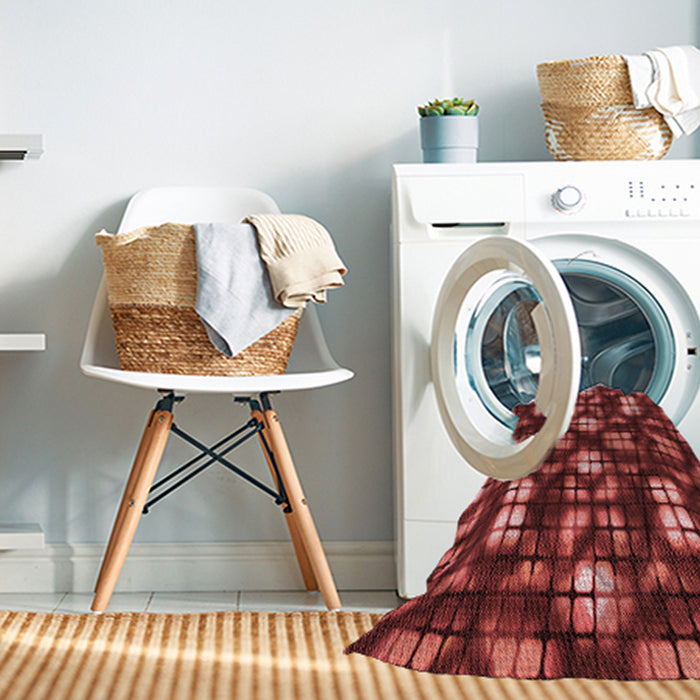 Machine Washable Transitional Orange Rug in a Washing Machine, wshpat2294rd