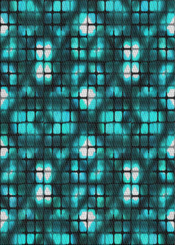 Patterned Blue Green Novelty Rug, pat2294