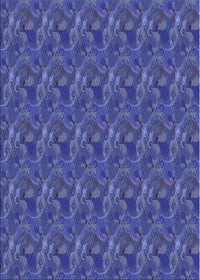 Machine Washable Transitional Sapphire Blue Rug, wshpat2296blu