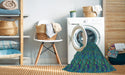 Machine Washable Transitional Blue Rug in a Washing Machine, wshpat2296lblu