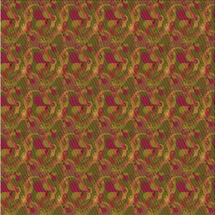 Round Patterned Tomato Red Rug, pat2296org