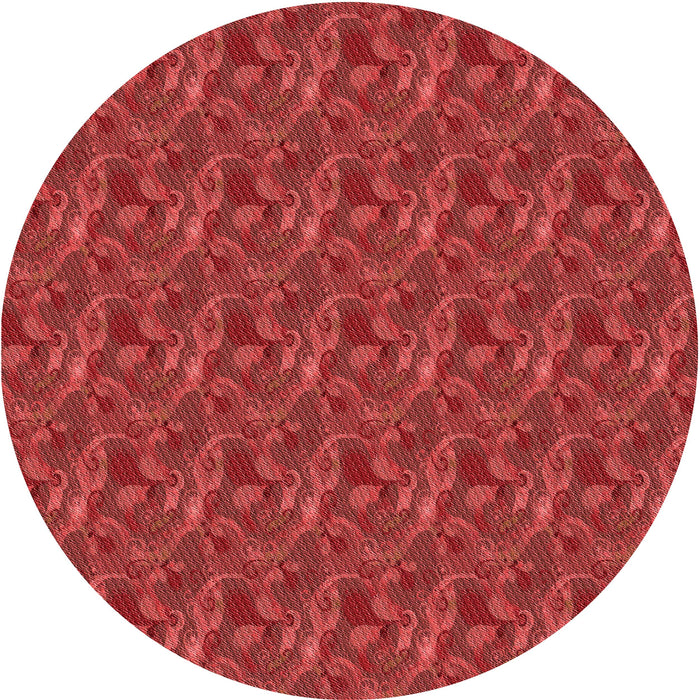 Square Patterned Red Rug, pat2296rd