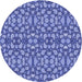 Square Patterned Denim Blue Rug, pat2297blu