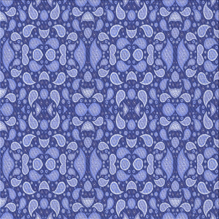 Round Patterned Denim Blue Rug, pat2297blu