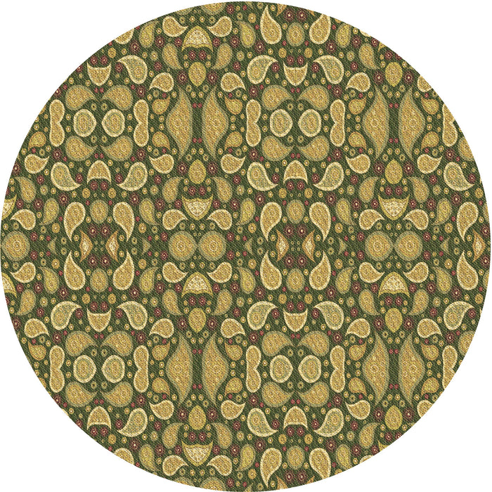 Square Patterned Antique Bronze Green Rug, pat2297brn