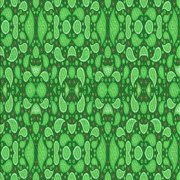Machine Washable Transitional Green Rug, wshpat2297grn
