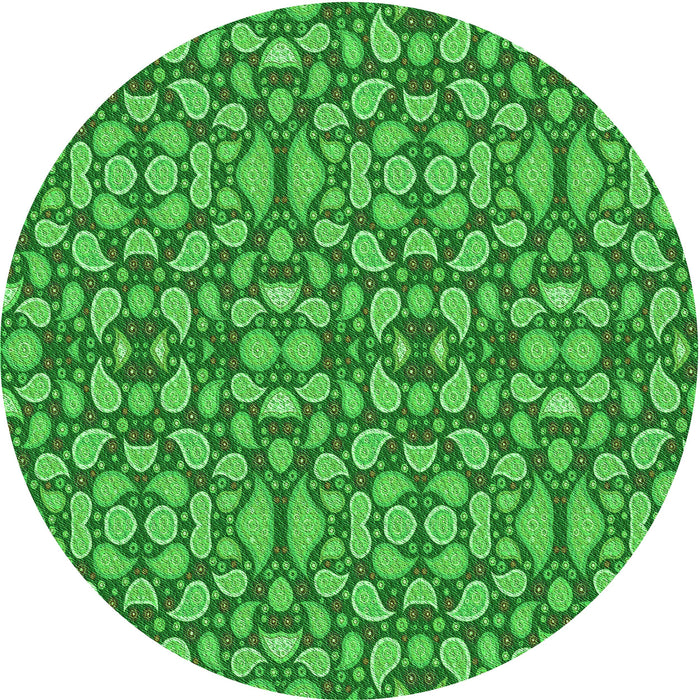 Square Machine Washable Transitional Green Rug in a Living Room, wshpat2297grn