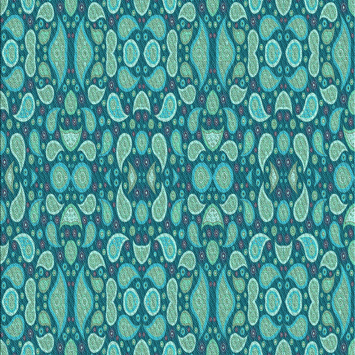 Patterned Turquoise Green Rug, pat2297lblu