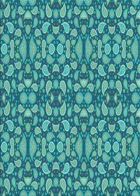 Machine Washable Transitional Turquoise Green Rug, wshpat2297lblu