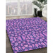 Patterned Purple Rug in Family Room, pat2297pur