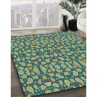 Patterned Green Novelty Rug, pat2297