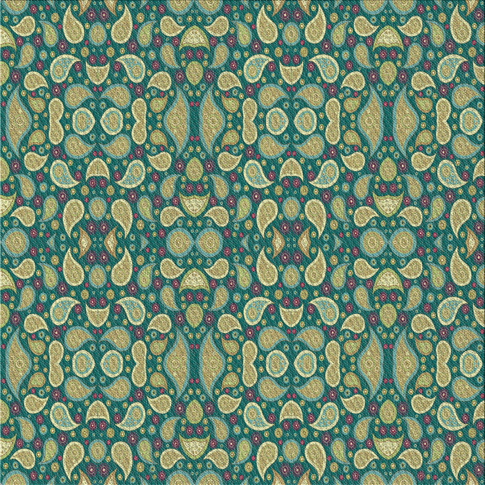 Square Patterned Green Novelty Rug, pat2297