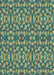 Machine Washable Transitional Green Rug, wshpat2297