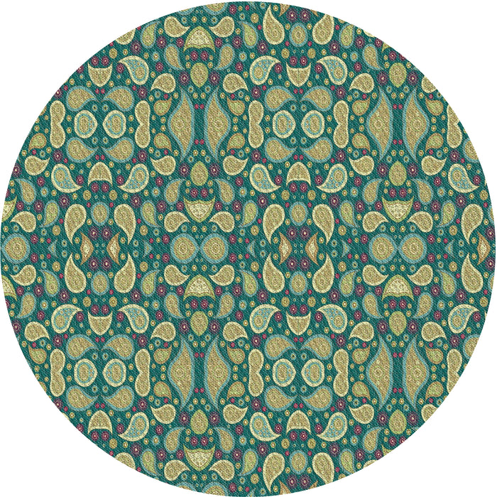 Sideview of Patterned Green Novelty Rug, pat2297