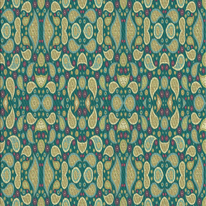 Patterned Green Novelty Rug, pat2297
