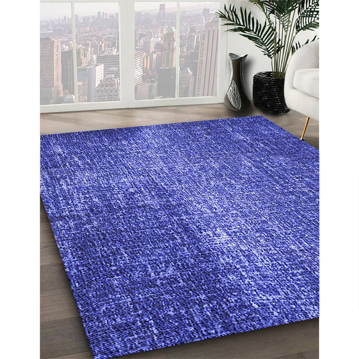Machine Washable Transitional Light Slate Blue Rug in a Family Room, wshpat2298blu